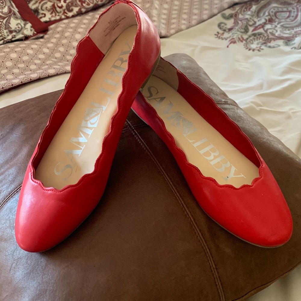 Red Sam & Lobby flats, size 8 1/2, hardly worn
